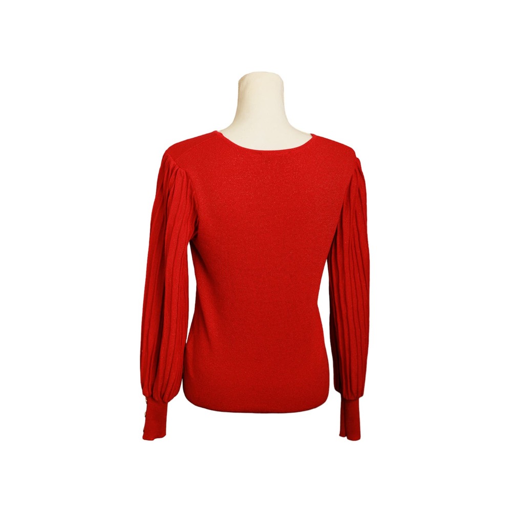 Nanette‎ Lepore red medium sweater long pleated sleeve